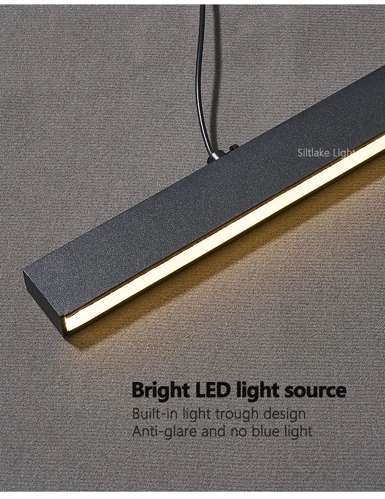 Modern light creative bar counter strip designer lamps LED Pendant Light  for Dining Table Kitchen Chandelier Memory Function