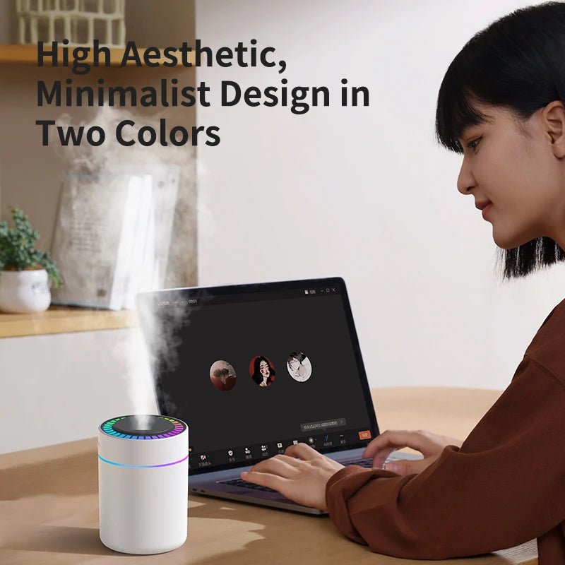 Powerful and Efficient Air Humidifier 180ML Aromatherapy Aroma Diffuser Essential Oil with Colorful Lights for Home Car Bedroom