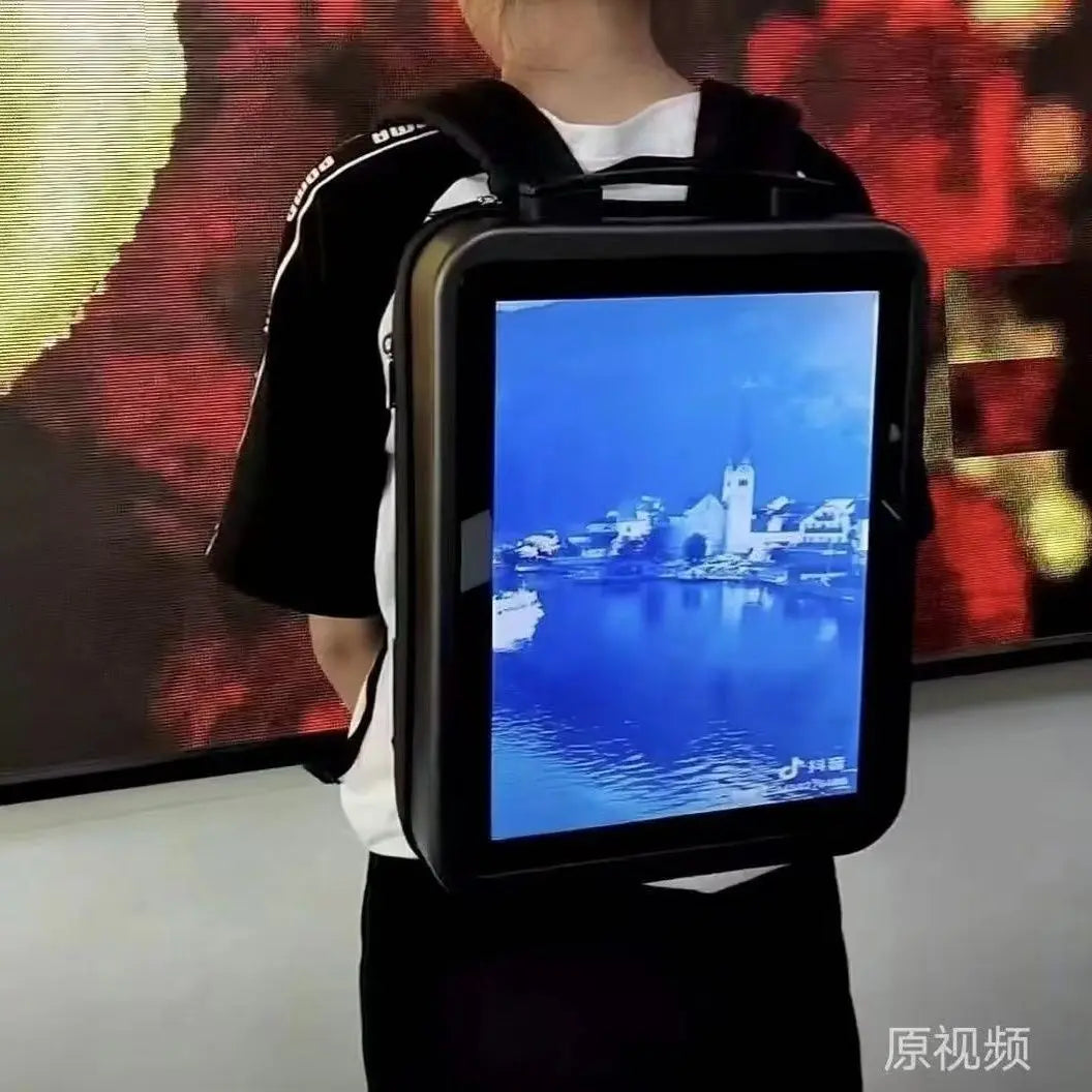 15.4-inch LCD Advertising Machine Backpack, All-LCD Screen with Video & Imagewith Android system Play, Outdoor Marketing Device
