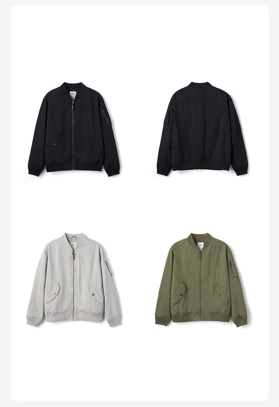 SIMWOOD 2026 Autumn Winter New Oversize Classic MA-1 Bomber Jacket Baseball Collar Pilot Flight Jacket Men Autumn Casual Coats