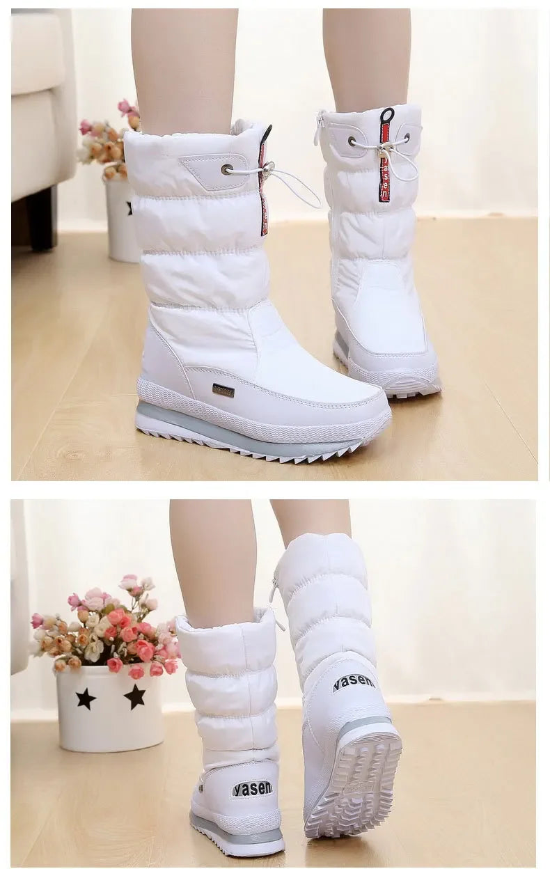 Winter Boots Thick Plush Waterproof Non-slip Boots Fashion Women Winter Shoes Warm Fur Botas Mujer Women Snow Boots Platform