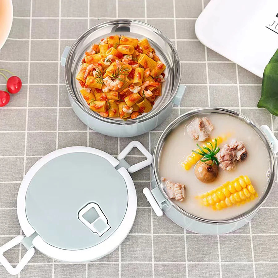Portable Lunch Box Set Storage Warmer Lunch Container With Handle Stainless Steel Thermal Microwave Safe Salad Food Container