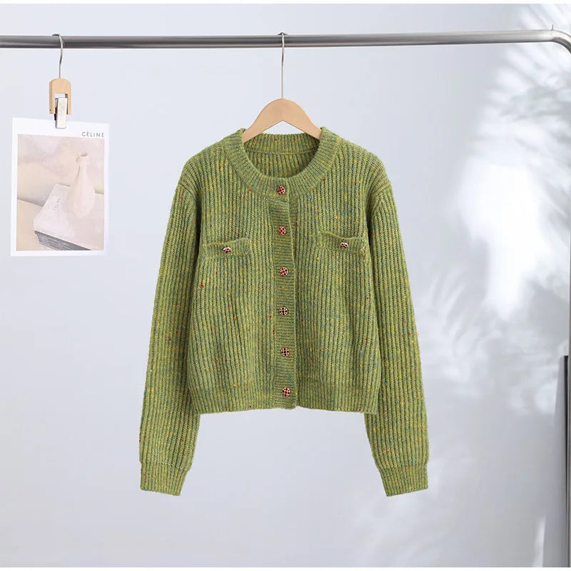 URBANCREW Marled Knit Cardigan — Cropped Casual Layer