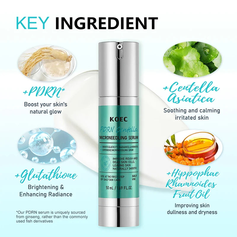 Centella Asiatica Microneedle Serum Smooth Skin Soothe Hydrate Firm Brighten Repair Facial Essence Lotion for All Skin Types