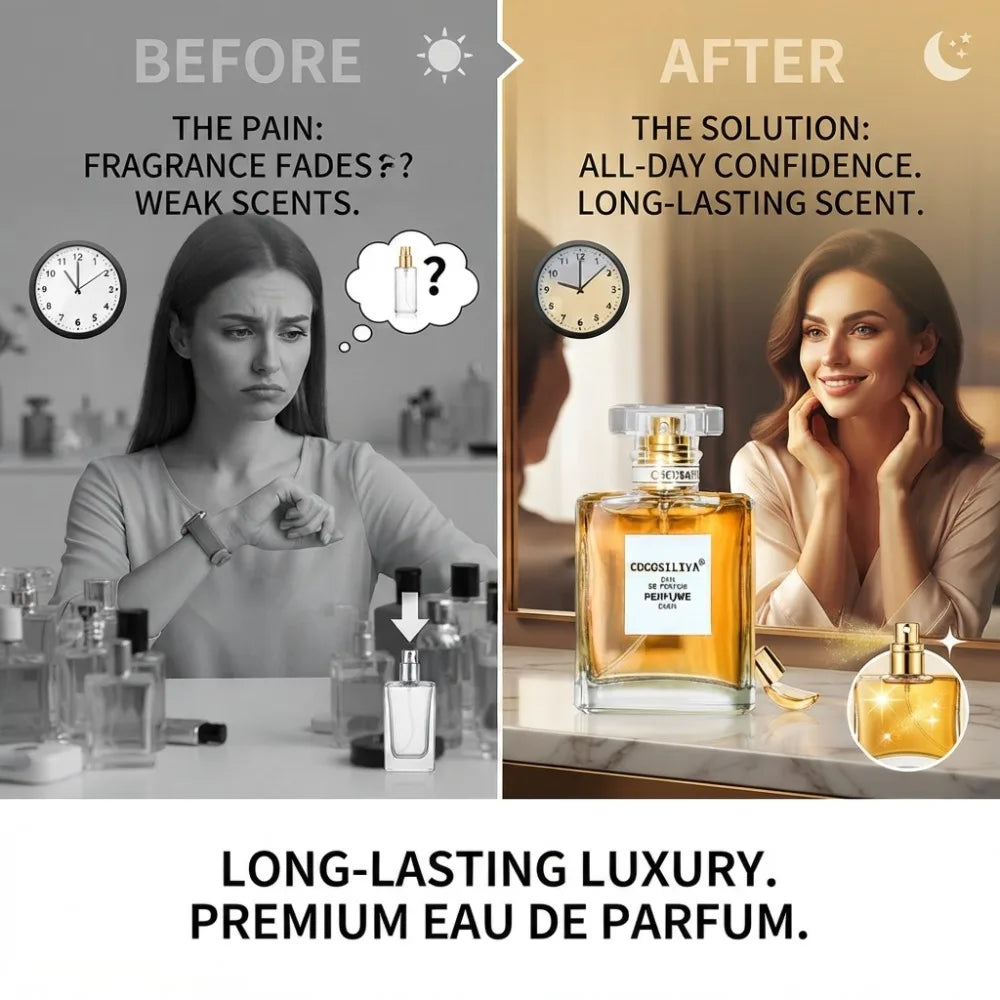 50ML COCOSILIYA EDP Perfume Golden Square Glass Bottle Long Lasting Woody Floral Scent Luxury Dating Gift For Woman
