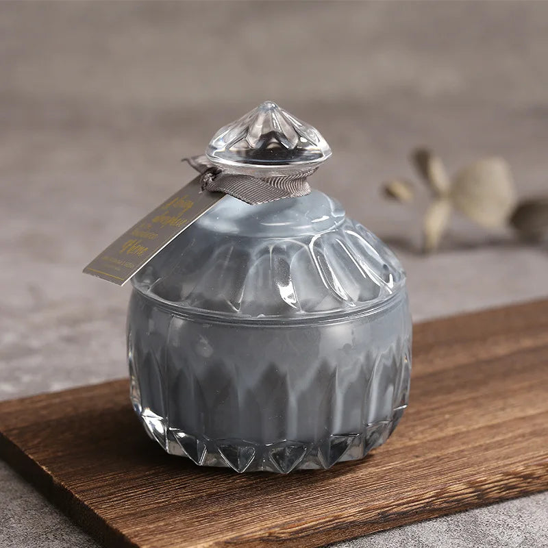 Ins Style Candy Glass Jar Scented Candle Essential Oils Soy Wax Candle Aromatherapy Home Decoration Birthday Xmas Gift