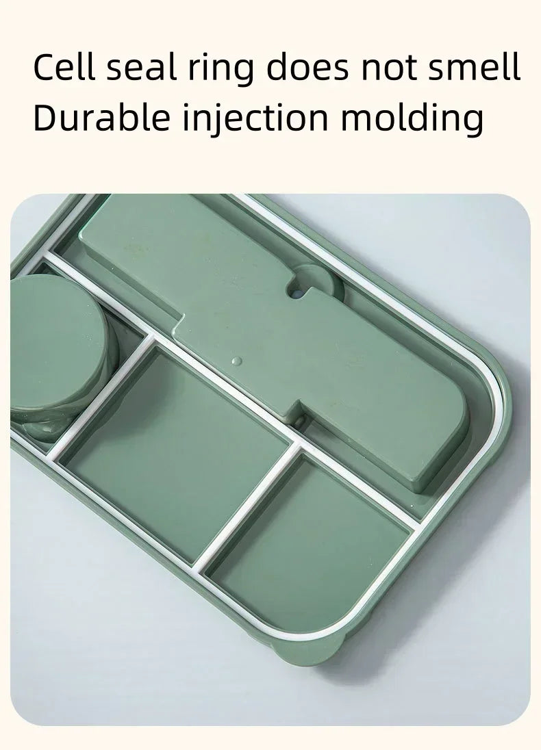 Portable Lunch Box for Office School Bento Box with Fork and Spoon Microwavable Food Container Leakproof Lunch Box