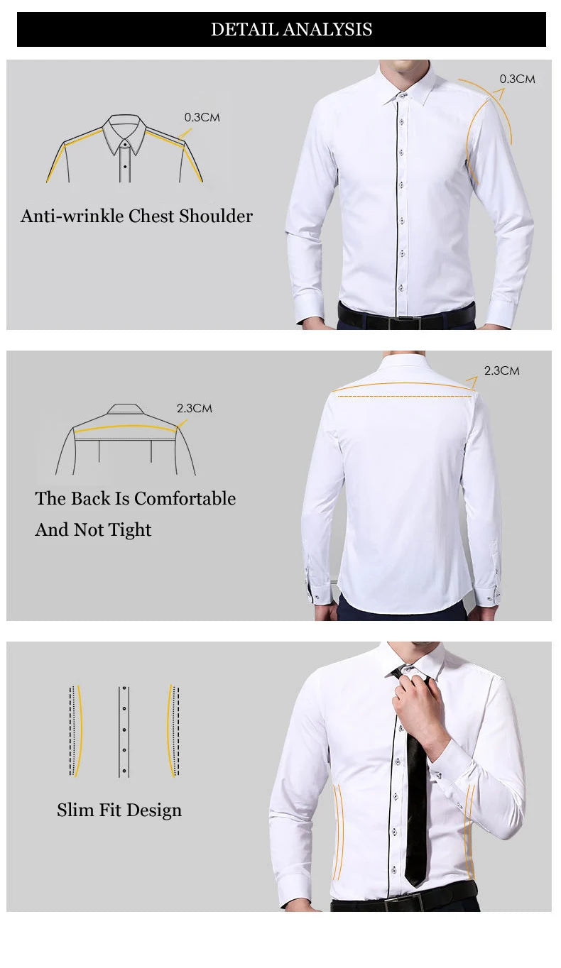 Oversized 9XL 8XL Mens Long Sleeved Shirt Casual Business Classic Plaid Striped Daily Slim Fit Button Male Social Dress Shirts