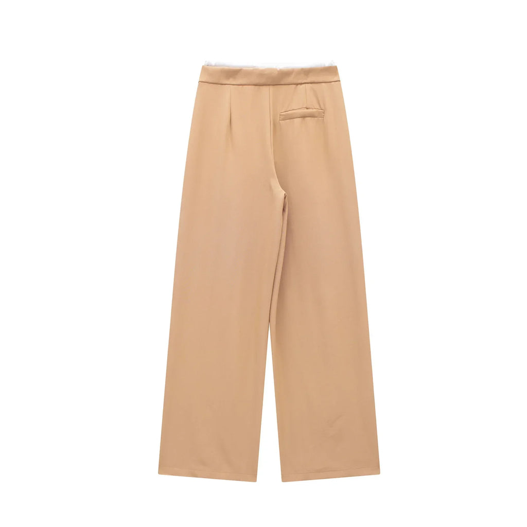 HXAO 2024 Women's Pants Baggy Wide Pants Woman Fashion Black Trousers Casual High waisted Pants Autumn Bluey Flared leggings
