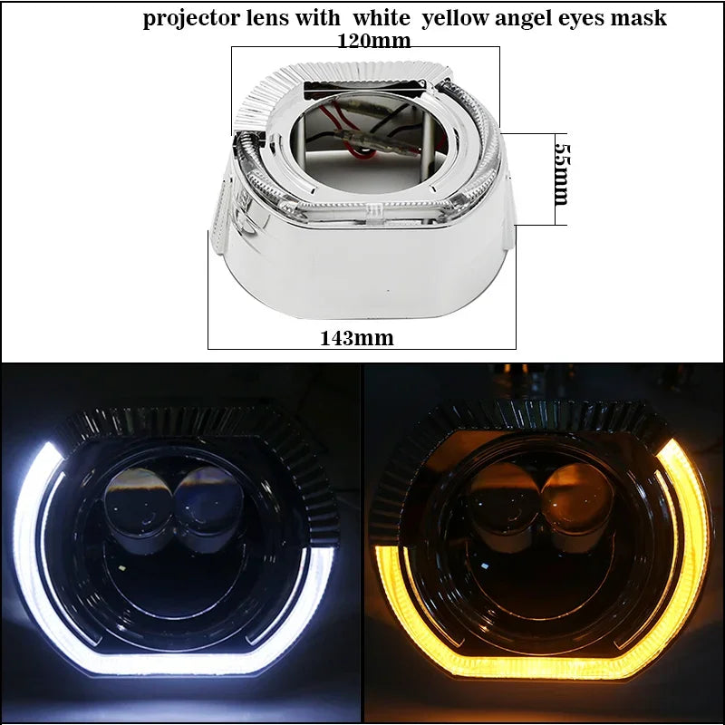 SANVI 2PCS S13 60W 6000K Dual Hyperboloid Bi LED Projector Lens 3R G5 H4 h7 9005 9006 Auto Projector Lens LHD Headlight