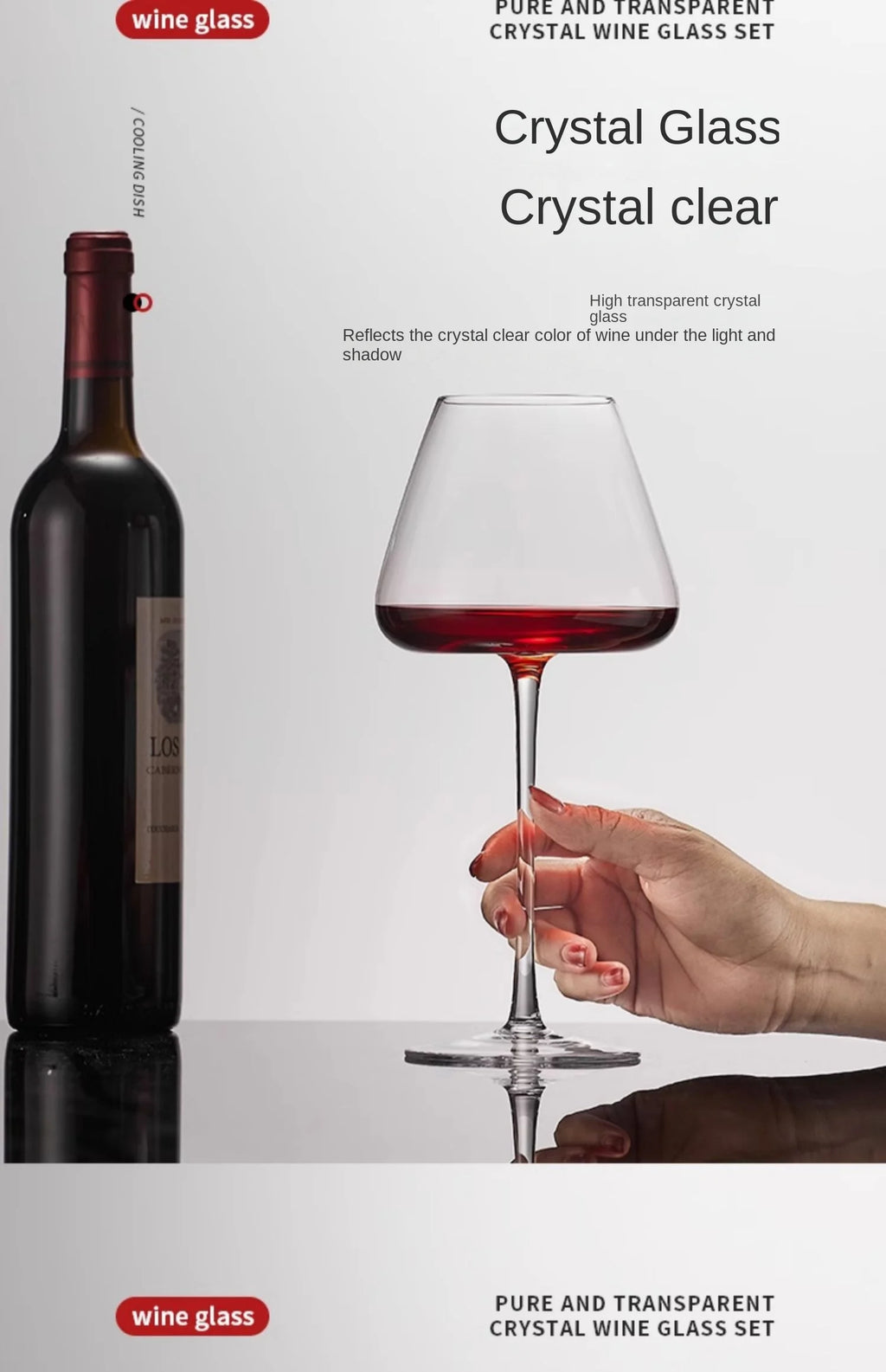 720ml Large European Wine Glasses Burgundy Clear Red Wine Glasses High Value Crystal Glass Grape Champagne Glasses High Capacity