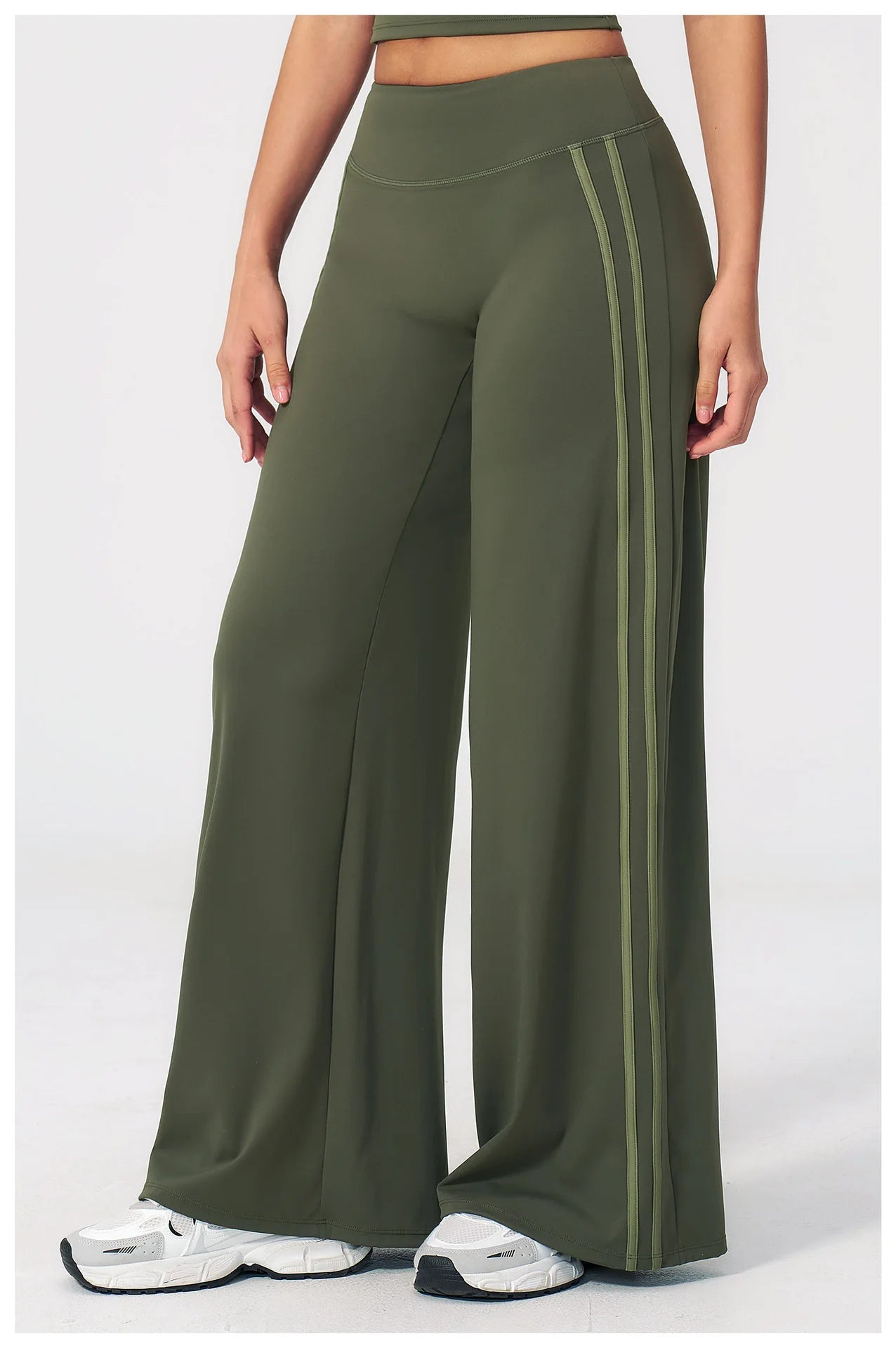 Straight Leg Bottoms Women's Mid-Waist Yoga Pants Gym Leggings Workout Leggings Naked Feel Pilates Running Sports Trousers