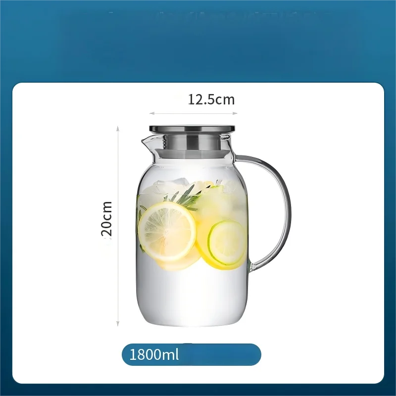 COOKER KING 1.8/2.5L Glass Water Kettle High Borosilicate Glass Large Capacity Teapot High Temperature Resistance Office Use
