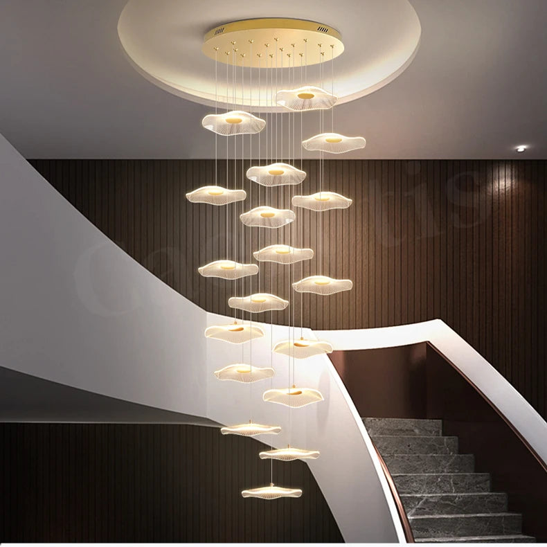 Modern LED Stair Chandeliers For Living Room Dining Room Pendant Lights Home Decoration Indoor Lamps  Hanging Lighting Fixtures