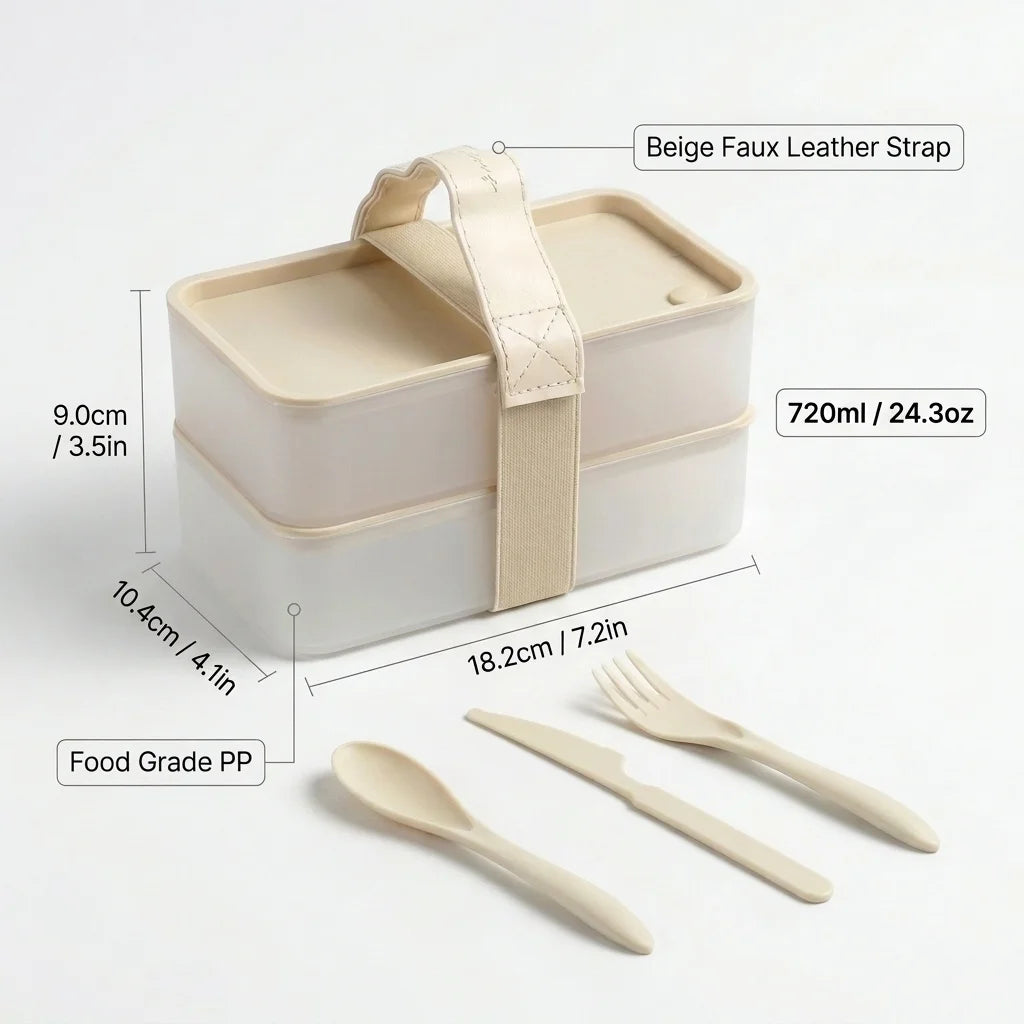 Stackable Plastic Lunch Box For Kids Students Portable Bento Box Microwave Safe Refrigerator Sealed Food Storage Container