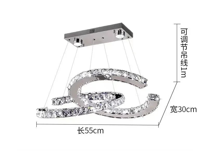 Modern 2024 New Special-shaped Crystal Chandelier Modern Simple Decoration Living Room Dining Room Home Decoration