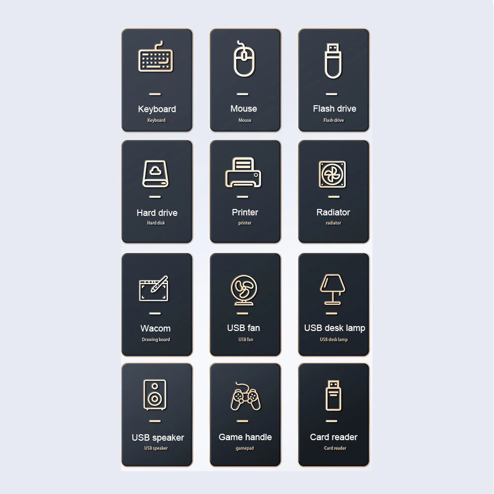 7-in-1 USB Docking Stations USB 3.0 HUB USB Splitter Adapter OTG 5Gbps High Speed Transmission TYPE C Power Supply For PC Laptop