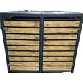 Waste Bin Cover Steel Garden Trash Bin Garbage Can House Garbage Can Cladding Storage Box Wheelie Bin Hideaway