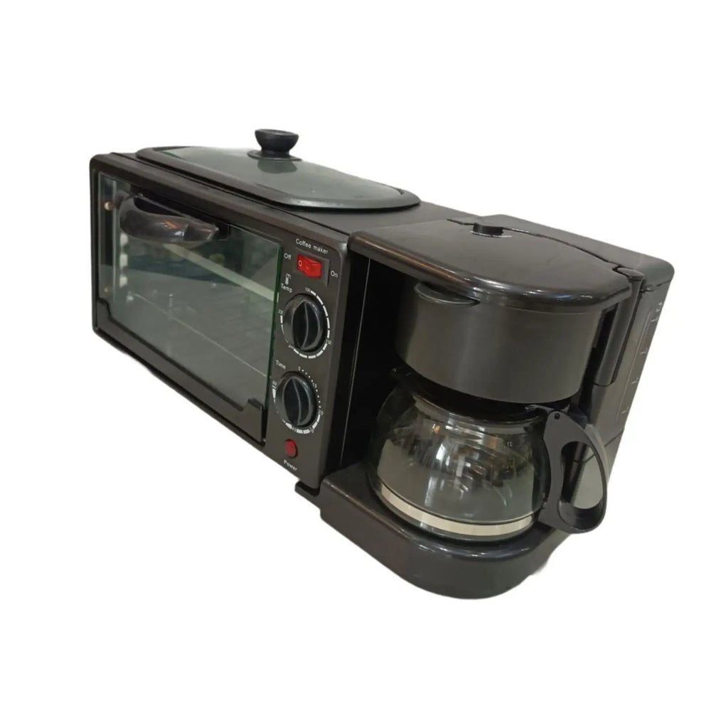 3 in 1 Breakfast Machine Non Stick Griddle Toasters Oven Portable with Coffee Machine Toasters Oven for Sandwich Egg Sausages