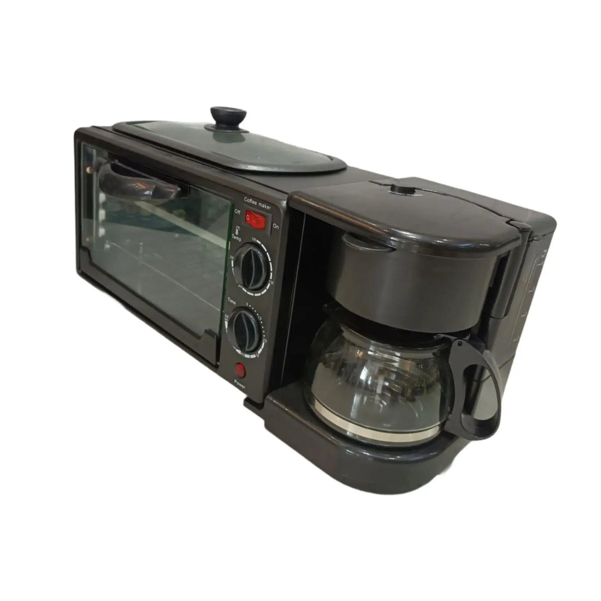 3 in 1 Breakfast Machine Non Stick Griddle Toasters Oven Portable with Coffee Machine Toasters Oven for Sandwich Egg Sausages