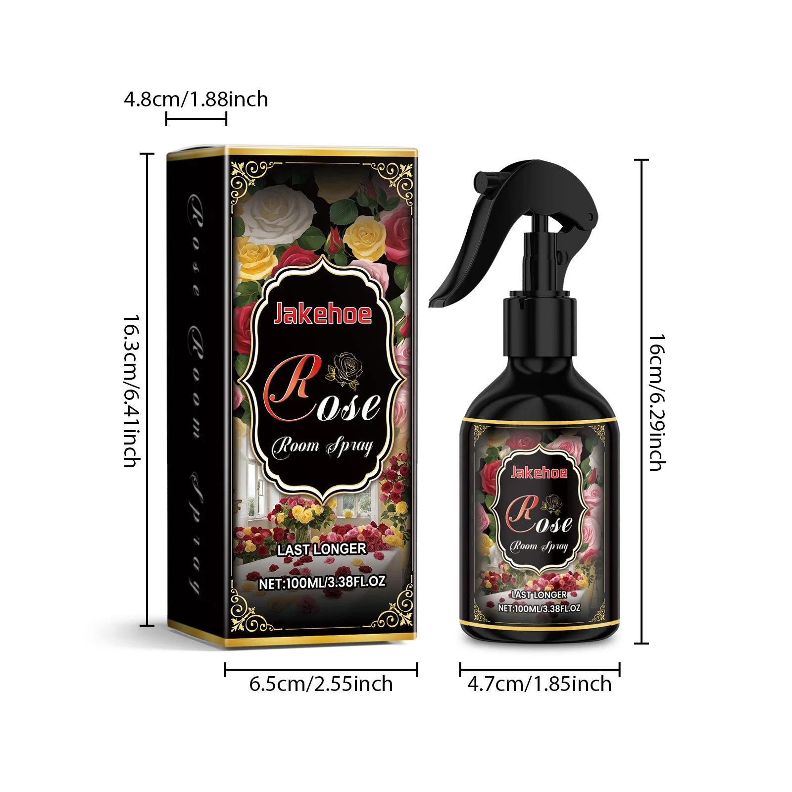 Rose Scent Indoor Spray, Long-Lasting Fragrance Room Spray, Odor Eliminating Air Freshener for Refreshing Pleasant Mood