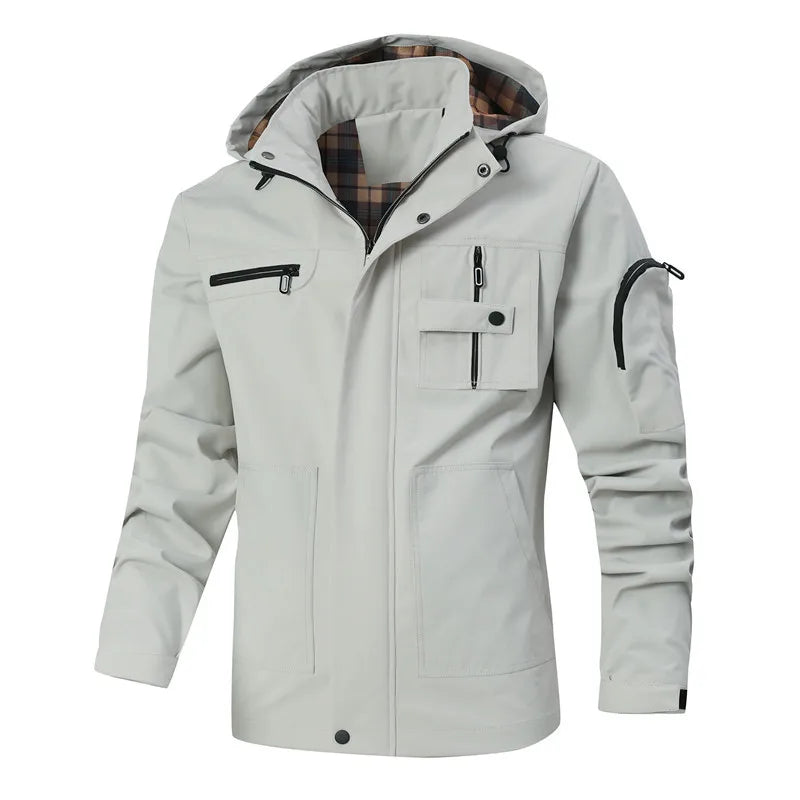 Autumn Men's Windbreaker Hooded Jacket Man Waterproof Outdoor Sports Soft Shell Coats Clothing Men Hiking Mountain Ski Jackets
