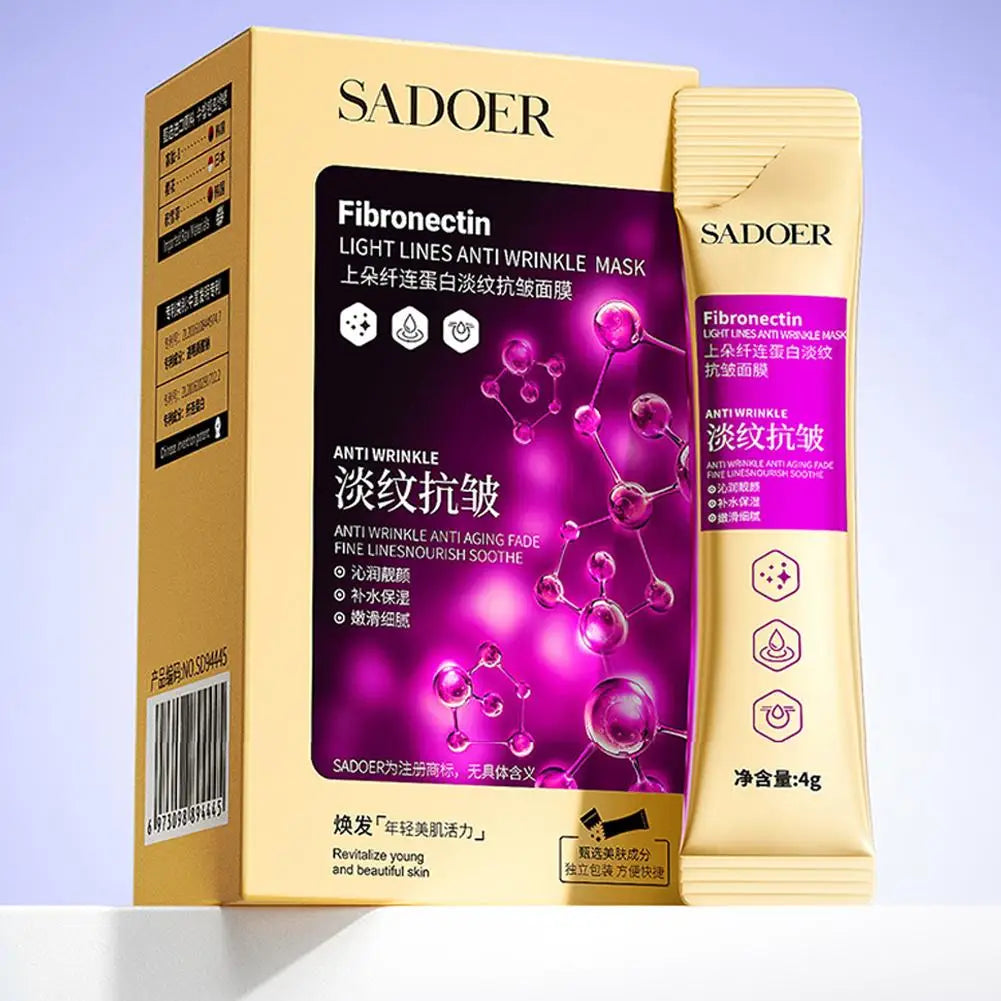 4g X 20pcs Fibronectin Anti-Wrinkle Facial Masks Moisturizing Skin Lifting Elastic Smooth Beauty & Health Face Care