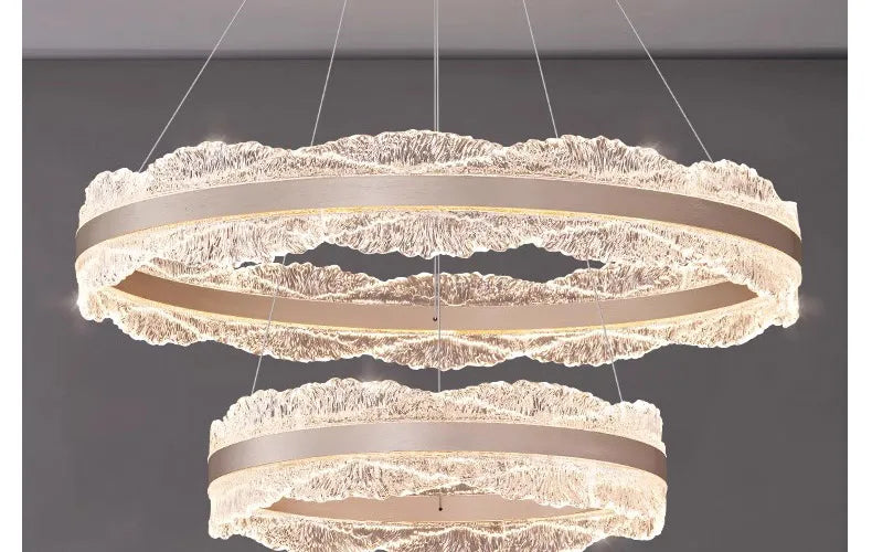 LED Luxury Pendant Light Living Dining Room Bedroom Modern Upscale Acrylic Texture Suspension Lamp Home Decoration