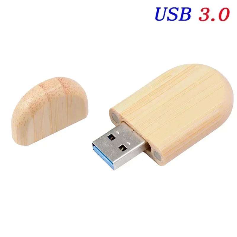 Wedding Gift USB 3.0 Stick 64GB Custom Logo Wooden Box Flash Drives 32GB Pendrive Free Sample U Disk 16GB 8GB 4GB Memory Stick