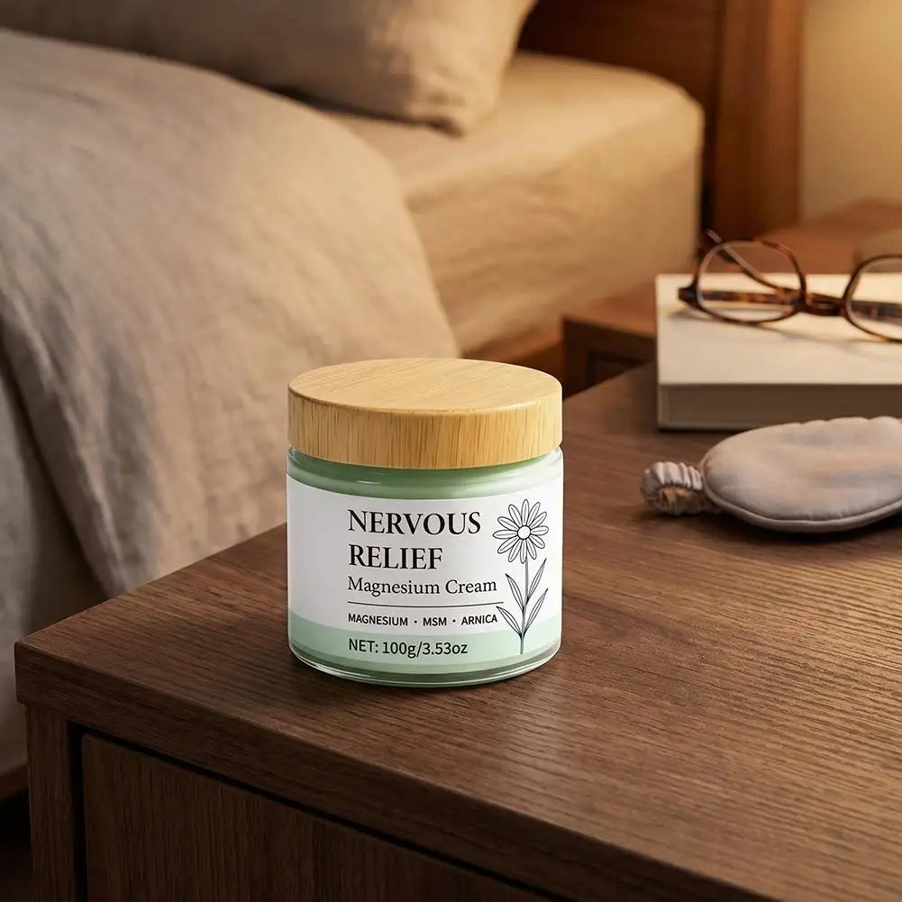 Total Relief Magnesium Body Cream, Nerve-Soothing Formula with MSM & Arnica for Daily Moisturizing & Skin Comfort Not Greasy