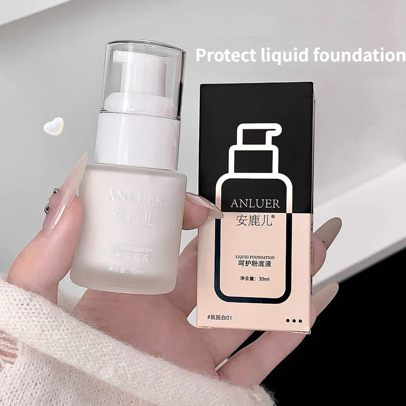 White Liquid Foundation Makeup, Matte Full Coverage Concealer, Waterproof Oil Control Face Paint for Cosplay Halloween Stage