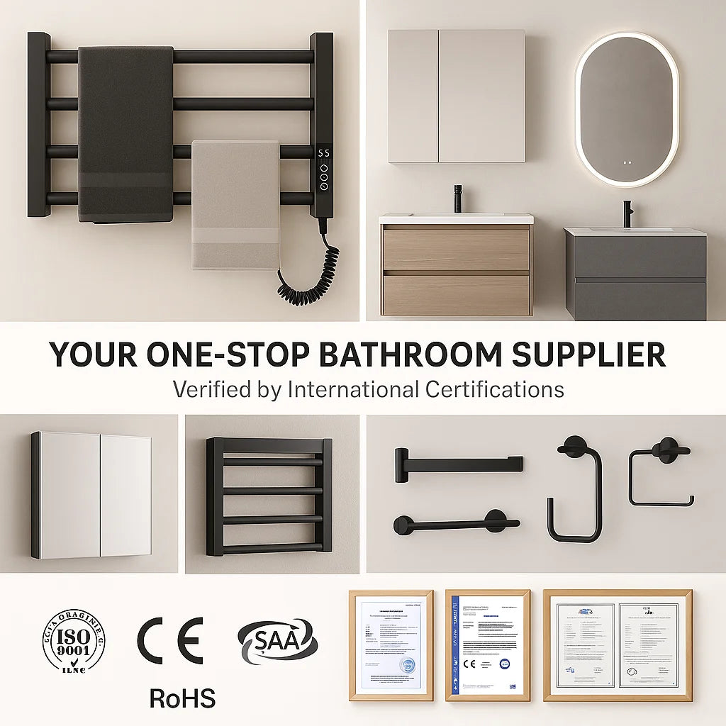 Mini Electric Towel Warmer Black Spa Dryer with Rail Machine Stand Steel Bathroom Accessory for Home Use Wet Heated Hanger
