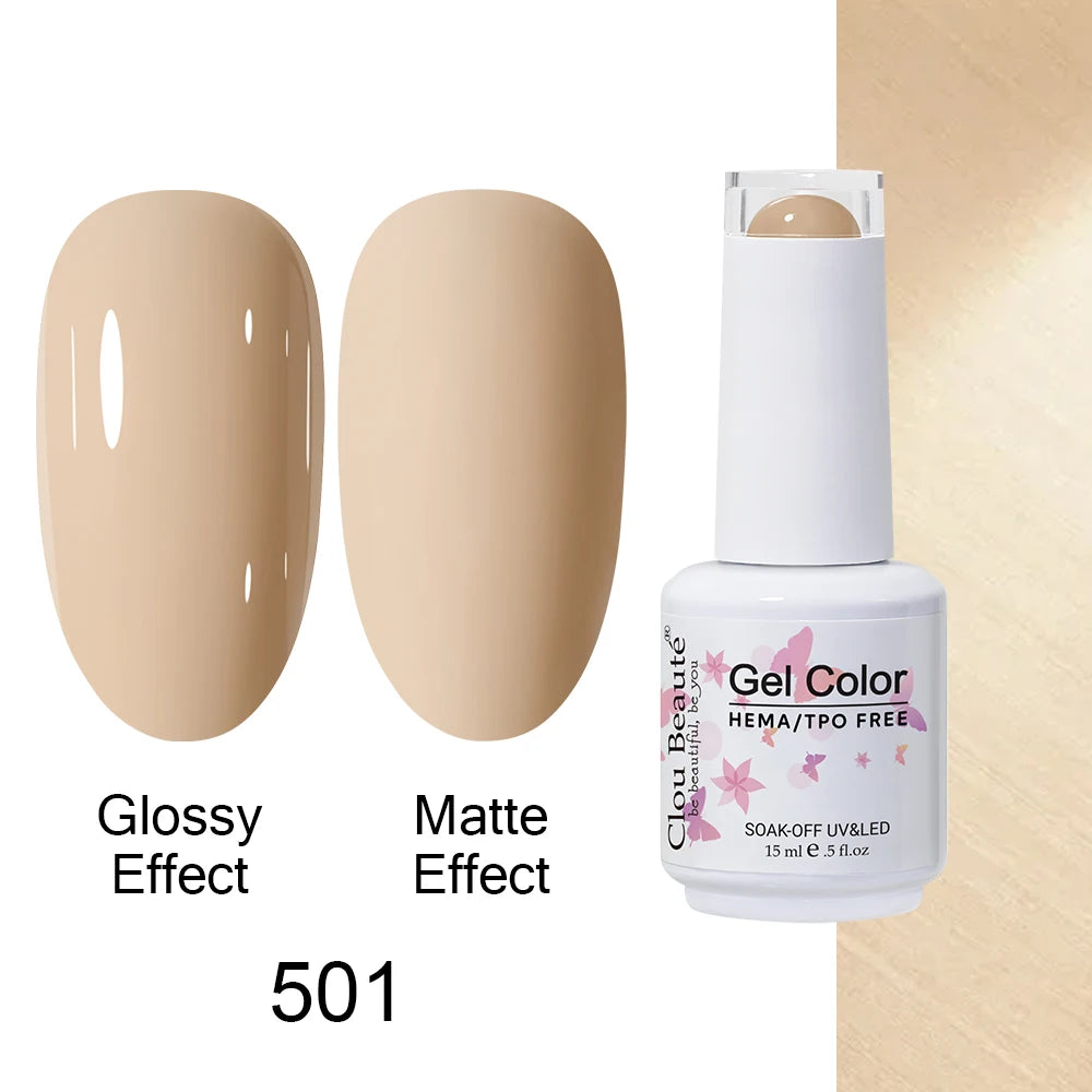 Clou Beaute HEMA TPO FREE Caramel Brown Wine Red Coffee Gel Nail Polish High Pigment Autumn Nail Art Full Coverage UV Varnish