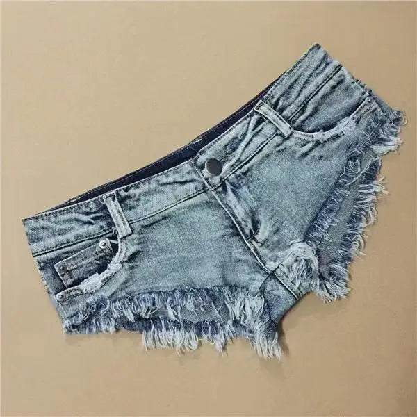 Women Summer Low Waist Denim Shorts Stretchy Short Jeans Hot Pants Sexy Triangle Design Butt Enhancer Casual Streetwear DURIKIES