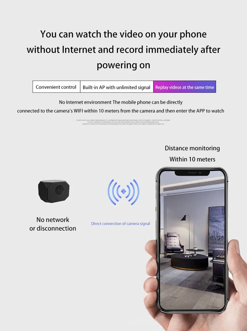 4K HD WiFi Security Camera for Home Mini Smart Indoor IP Surveillance with APP Remote Monitoring Portable Design 2026