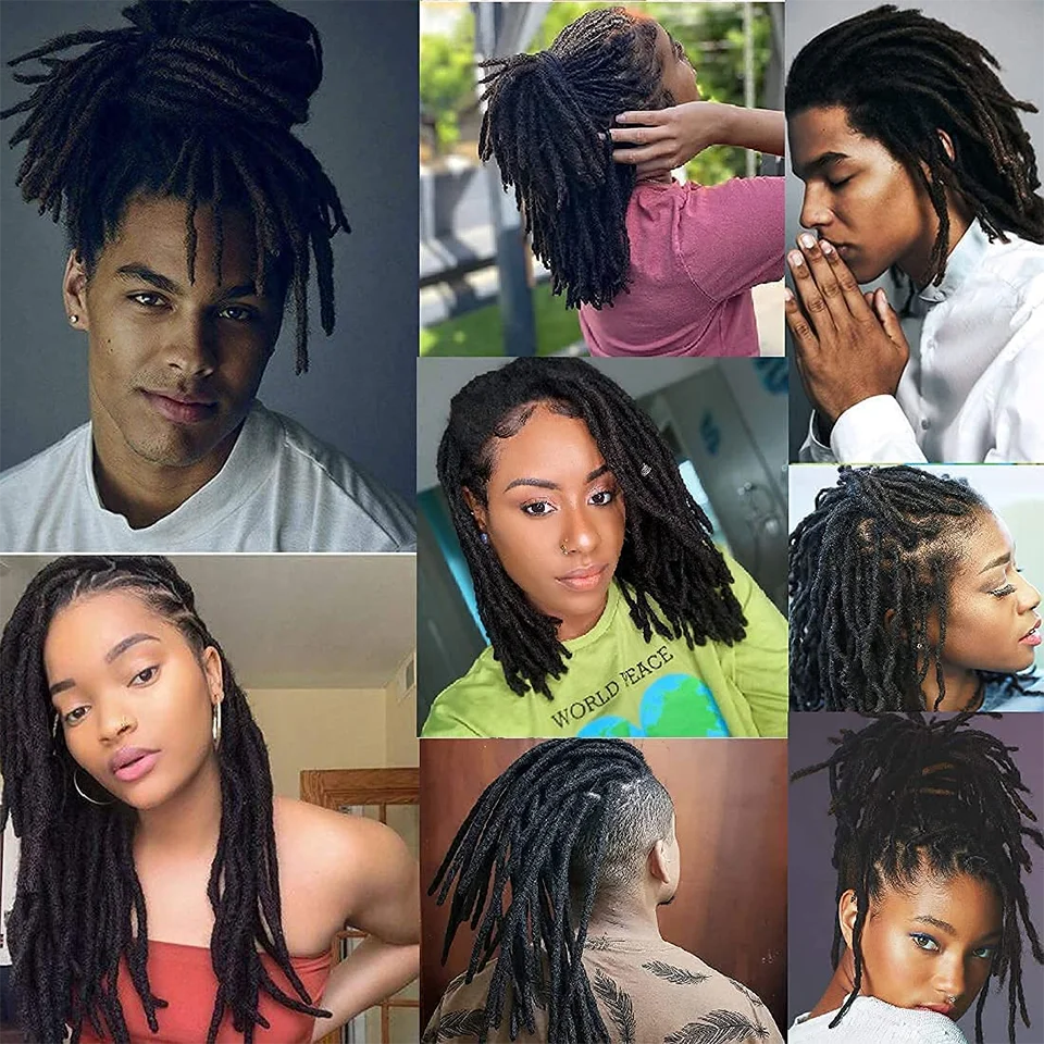 Dreadlocks Brazilian Human Hair Strand Crochet Braid Hair Loc Extension 0.6 0.8 CM Kinky Braiding Bundles Microlocks Wholesale