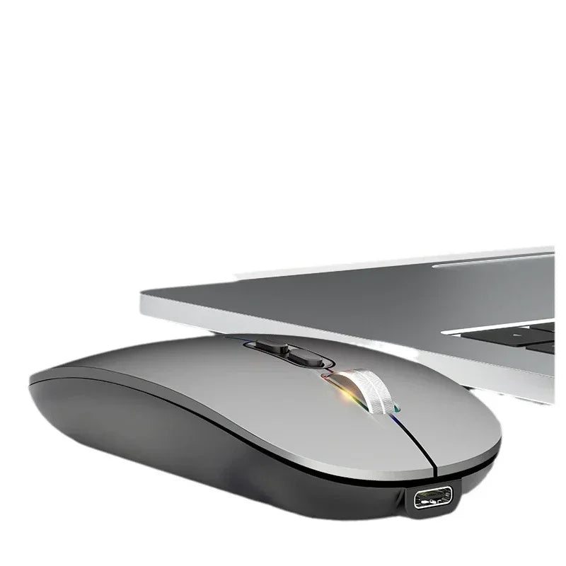 Lenovo Ultra-thin Dual Modes Wireless Mouse 2.4G USB and Bluetooth Power Display Ergonomic Rechargeable Silent Mice PC Laptop
