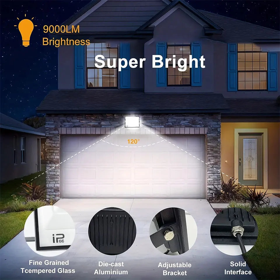 200W LED Flood Light 20W 30W 50W 70W 100W 150W 300WHigh Bright IP66 Waterproof Outdoor Lighting LED Spotlight Garden Floodlights