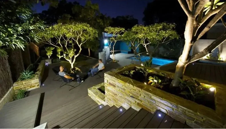4PCS-Solar Underground Light 8LED Stainless Steel Grounded Grass Light Courtyard Garden Villa Landscape Ground Light