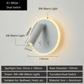 Modern Versatile LED Wall Sconce Lamp with Dual USB Ports Adjustable Side Reading Lights Modern Bedrooms Bedside Lamp