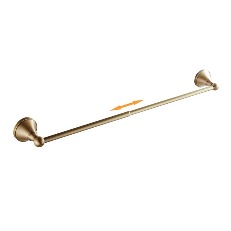 Antique brass plated wall-mounted towel rack bathroom hardware pendant set paper towel holder coat hook toilet brush ELA68A