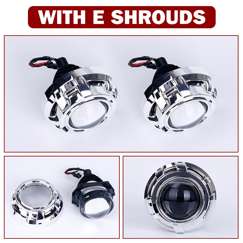 3 Inch H4 H7 LED Angel Eyes Bi LED Lenses 9005 9006 Projector Headlight For Hella Car Lights Headlamp Car Accessories RHD 160W