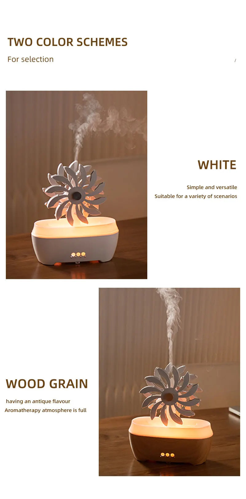 Hot Selling Windmill Aromatic 7 Led Color Air Humidifier  Home Portable Humidifier Ultrasonic Rain Drop Aroma Diffuser
