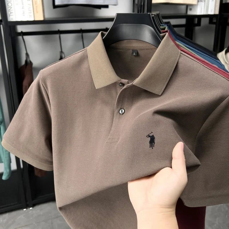 Designer brand 100% cotton short sleeve polo shirt fashion luxury pony embroidery men's summer casual high-quality Paul T-shirt