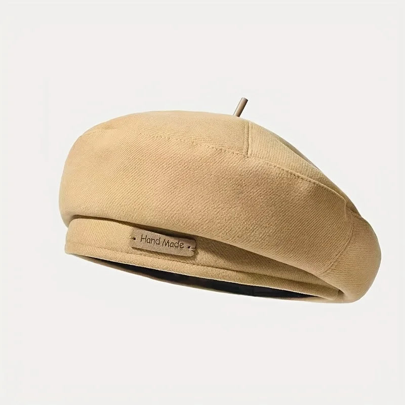 Maillard Style French Beret Hats for Women Beige Beret Hat Solid Color Cotton Beret Cap for Womens Girls Lady