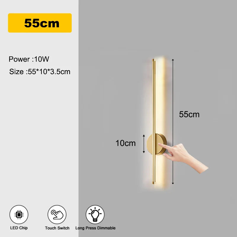 Indoor Touch Switch Dimmable LED Wall Lamps for TV Background Hardwired Long Press Dimming LED Wall Lights Wall Sconce Bedroom
