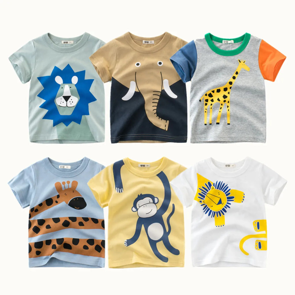2026 Summer Girls Boys Solid T-Shirts Clothes 100% Pure Cotton Short Sleeve Yellow Red Green Kids UnderShirt Bottomming Clothing