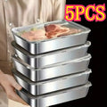 3/5-Piece Set Of High-Quality Leak Proof Stainless Steel Food Storage Containers - Made Of 410 Heavy-Duty Stainless Steel Material, Reusable And Stackable With Sealed Lids For Freshness Preservation, Suitable For Salad, Fruit
