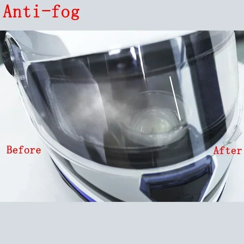 Crystal-Clear Motorcycle Helmet Anti-Fog Film Nano Rain-Repellent Night Day Riding Visor Shield Zero Distortion DIY Application
