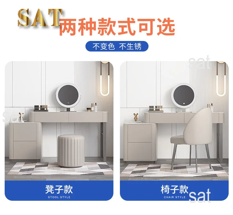 Modern Vanity Table with Mirror & Storage